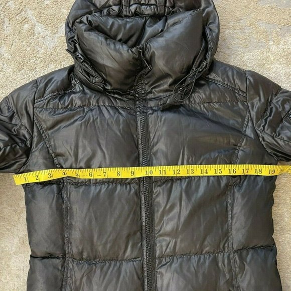 S 13/NYC DUCK DOWN GREEN PARKA HOODED POCKETS COAT JACKET SIZE S - Picture 3 of 9